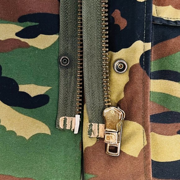 Vintage Camouflage Army Military Jacket with OG Patches + Custom Embroidery - Picture 9 of 9